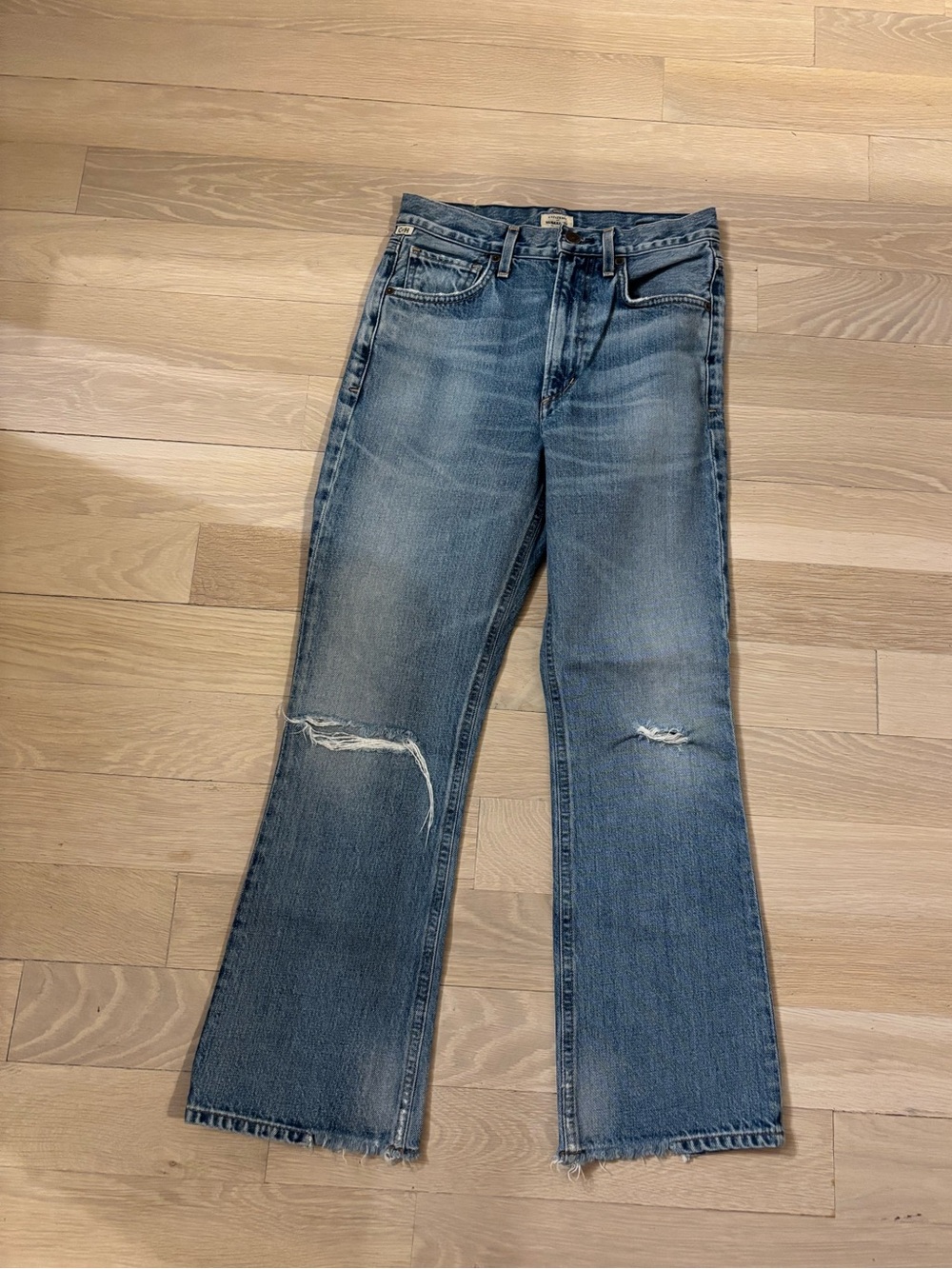 Citizens of Humanity Distressed High Rise Ankle Flare Jeans